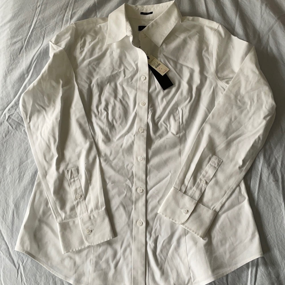 Brand new white Talbots button down shirt
